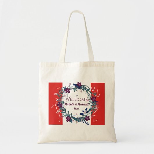 CANADA WEDDING WELCOME Destination Floral Tote Bag (Voorkant)