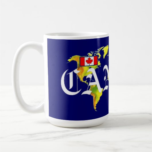 CANADA WERELD KAART KOFFIEMOK (Links)