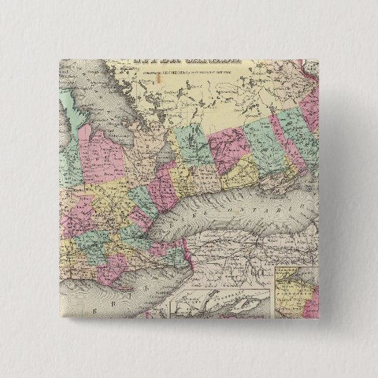 Canada West of Upper Canada Vierkante Button 5,1 Cm (Voorkant)