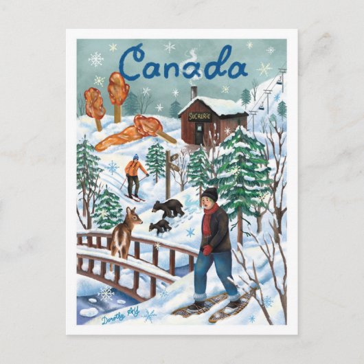 Canada Winter Wonderland Briefkaart (Voorkant)