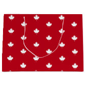 Canada Wit esdoornblad op rood patroon Groot Cadeauzakje (Voorkant)