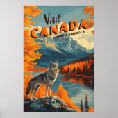 Canada Wolf Vintage Travel Poster (Voorkant)