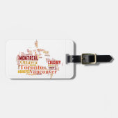 Canada Word Art Cities Bagagelabel (Voorkant horizontaal)