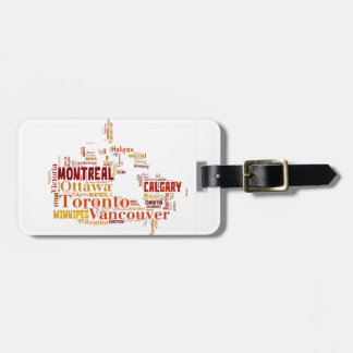 Canada Word Art Cities Bagagelabel