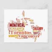Canada Word Art Cities Briefkaart (Voorkant)