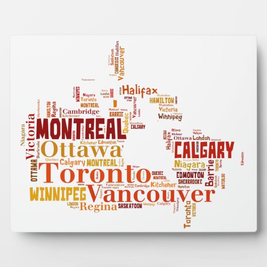 Canada Word Art Cities Fotoplaat (Voorkant)