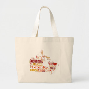 Canada Word Art Cities Grote Tote Bag