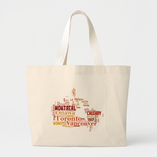 Canada Word Art Cities Grote Tote Bag (Voorkant)