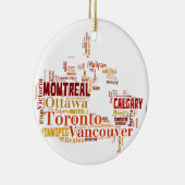 Canada Word Art Cities Keramisch Ornament (Rechts)