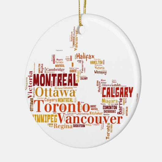Canada Word Art Cities Keramisch Ornament (Links)