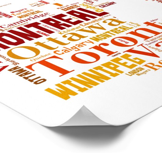 Canada Word Art Cities Poster (Hoek)