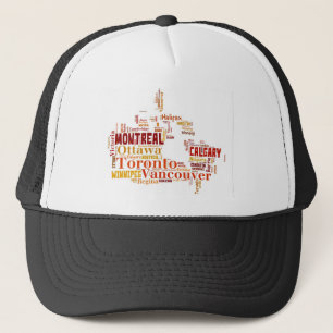Canada Word Art Cities Trucker Pet