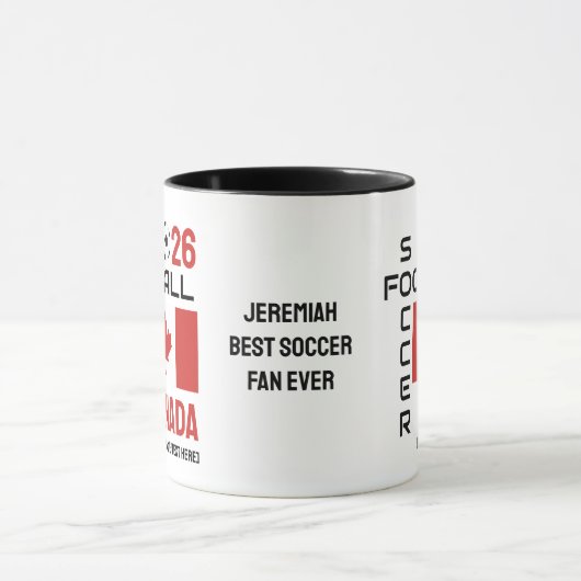 CANADA World Football Custom Name 2026 ELK JAAR Mok (Midden)