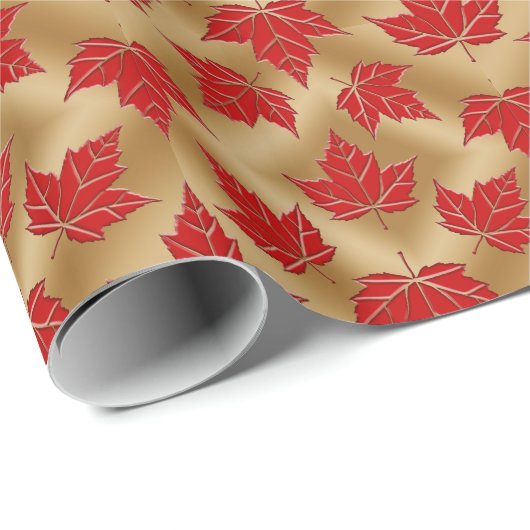Canada Wrapping Paper Canada Maple Leaf Paper Cadeaupapier (Rol Hoek)