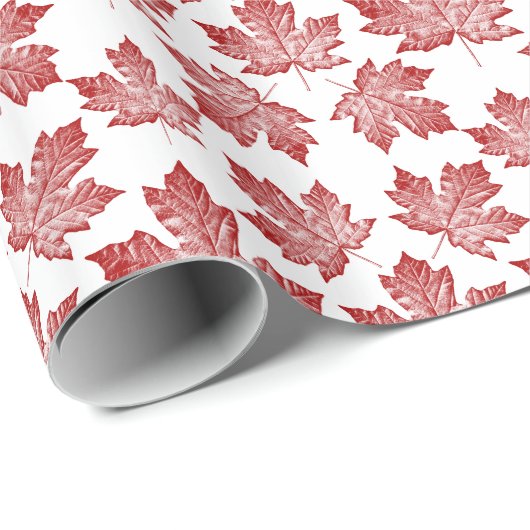 Canada Wrapping Paper Canada Maple Leaf Paper Cadeaupapier (Rol Hoek)
