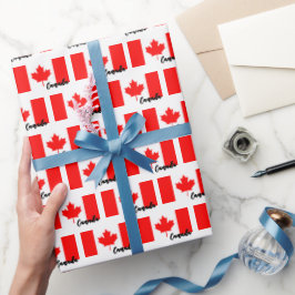 Canada Wrapping Paper, Canadian Flag Patriot White Cadeaupapier