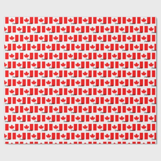Canada Wrapping Paper, Canadian Flag Patriot White Cadeaupapier (Vlak)
