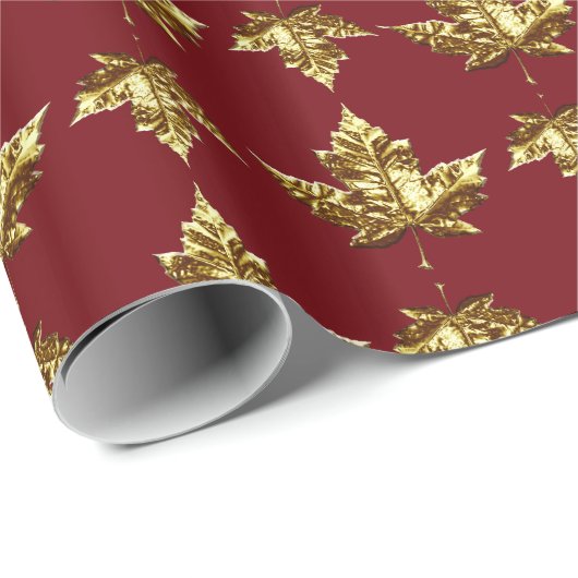 Canada Wrapping Paper Gold Canada Souvenir Paper Cadeaupapier (Rol Hoek)