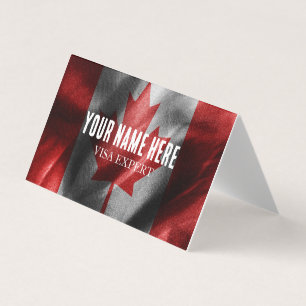 Canada zijden vlag visitekaartje