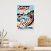 Canada Zomer Kunst Vintage Reisposter Canadese Poster (Keuken)