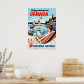Canada Zomer Kunst Vintage Reisposter Canadese Poster (Keuken)