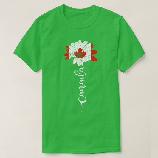 Canada Zonnebloem Vlag Canada Liefhebber T-shirt (Design voorkant)
