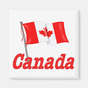 Canada zwaaiende vlag magneet