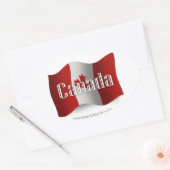 Canada zwaaiende vlag ovale sticker (Envelop)