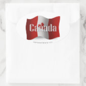 Canada zwaaiende vlag ovale sticker (Tas)