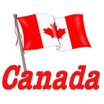 Canada zwaaiende vlag staand fotobeeldje<br><div class="desc">Prachtig gedetailleerd ontwerp met een Canadese vlag zwaaiend achter de rijke rode tekst die Canada spelt</div>