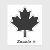 Canada Zwart Schets Stijlvol Maple Leaf Sticker (Vel)