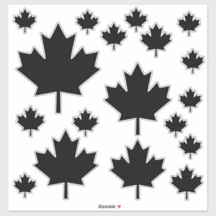 Canada Zwart Schets Stijlvol Maple Leaf Sticker
