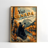 Canada Zwarte Beer Vintage Reis Poster