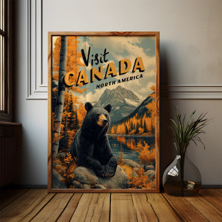 Canada Zwarte Beer Vintage Reis Poster