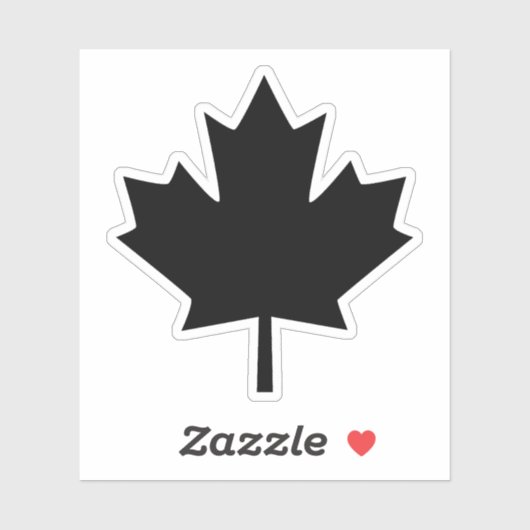 Canada Zwarte Schets Stijlvolle Esdoornblad Sticker (Vel)