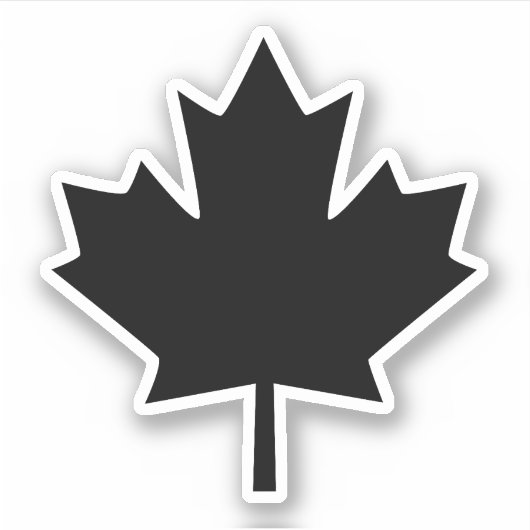 Canada Zwarte Schets Stijlvolle Esdoornblad Sticker (Voorkant)