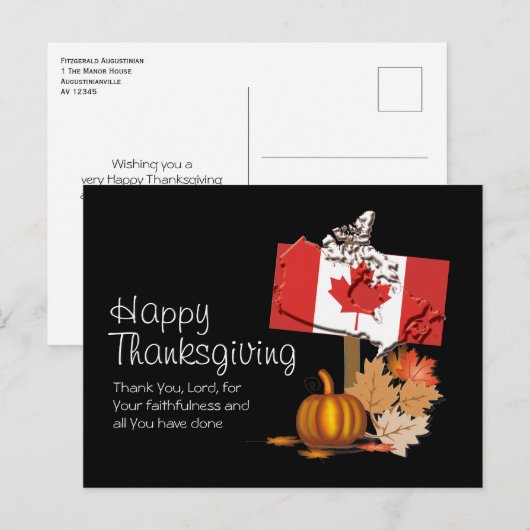 CANADAAANSE DANKDAG met | Vlag van Canada Briefkaart (Voorkant / Achterkant)