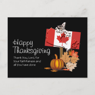 CANADAASE THANKSGIVING met   Vlag van Canada Briefkaart
