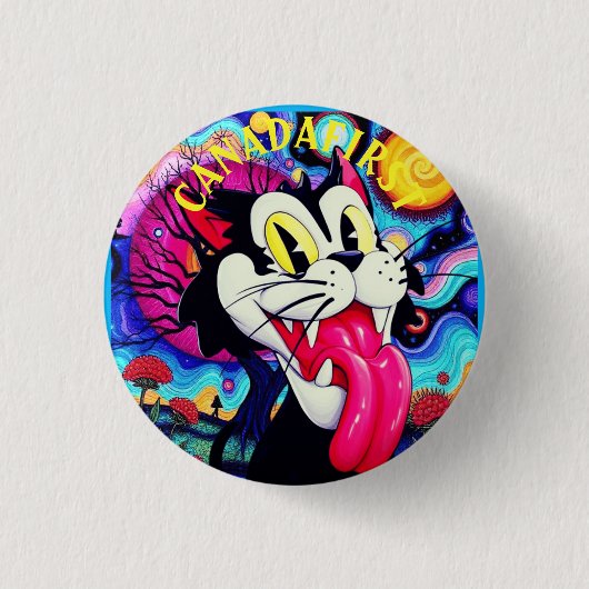CANADAFIRST KAT RONDE BUTTON 3,2 CM (Voorkant)