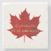 Canada's #1 in Hockey-Red Maple Leaf Stenen Onderzetter (Voorkant)