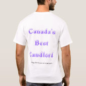 Canada's beste huisbaas t-shirt (Achterkant)