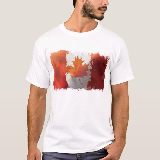 Canada's flag Mannen Basic T-Shirt (Voorkant)