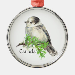 Canada's National Bird Grey Gray Jay, Whiskey Jack Metalen Ornament
