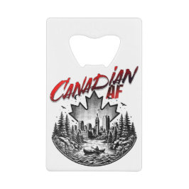 Canadees AF Landschap Canoe Maple blad Creditkaart Flessenopener
