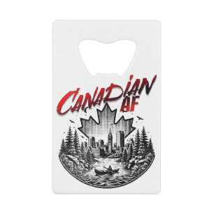 Canadees AF Landschap Canoe Maple blad Creditkaart Flessenopener