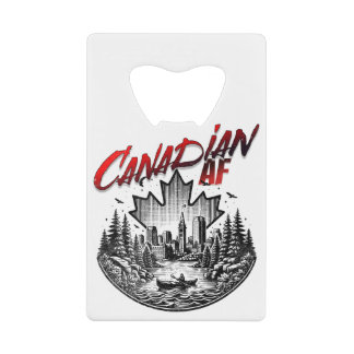 Canadees AF Landschap Canoe Maple blad Creditkaart Flessenopener
