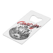 Canadees AF Landschap Canoe Maple blad Creditkaart Flessenopener (Achterkant Gekanteld)