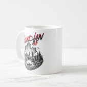 Canadees AF Landschap Canoe Maple blad Koffiemok (Voorkant links)