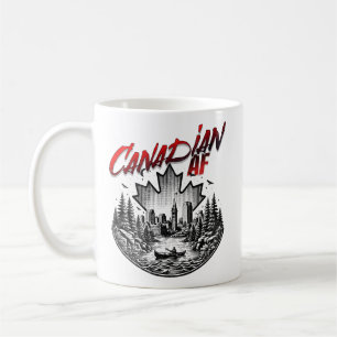 Canadees AF Landschap Canoe Maple blad Koffiemok