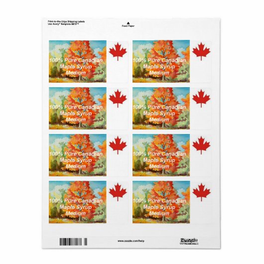 Canadees ahornsiroop label (Full Sheet)